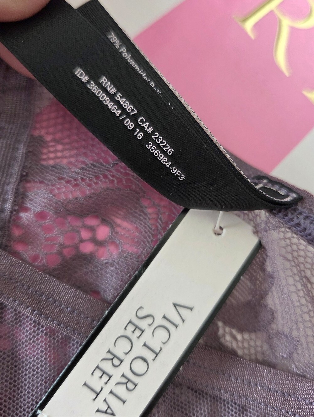 Victoria's Secret VTG Cheeky Panty NWT Sheer Mesh Lace Crisscross Purple - Picture 12 of 13